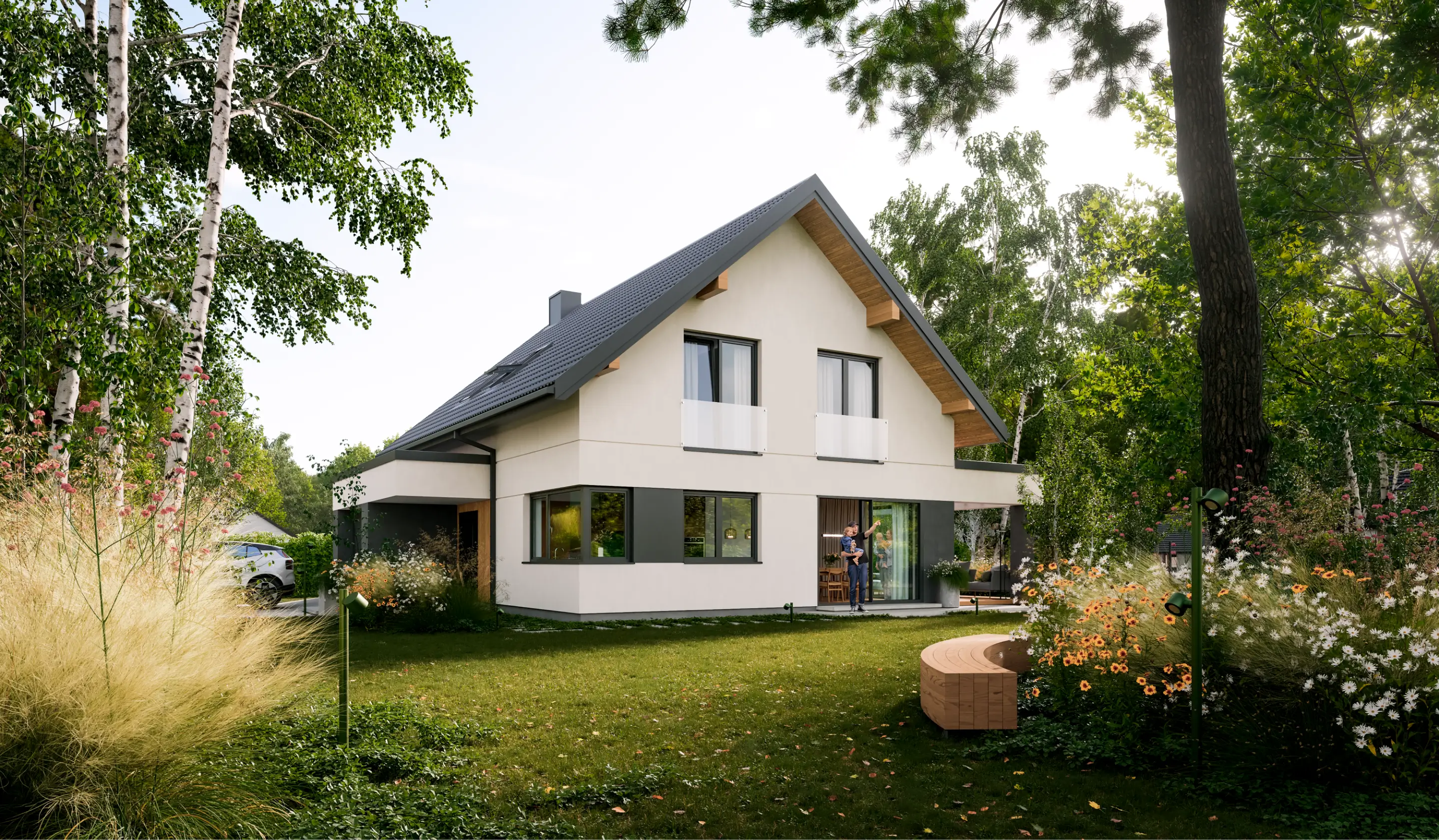 Zdjęcie - MW Invest Bajka. Styl. Nowoczesność. Nowoczesny dom z ogrodem Rynii koło Zalewu Zegrzyńskiego!