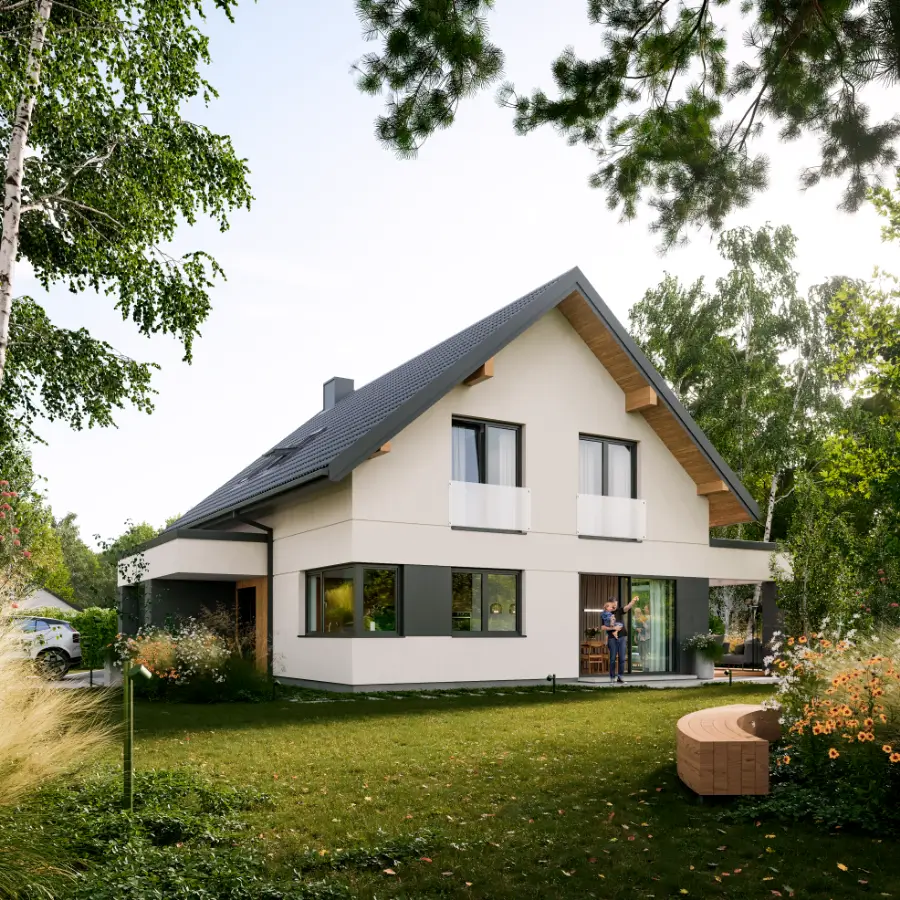 Zdjęcie - MW Invest Bajka. Styl. Nowoczesność. Nowoczesny dom z ogrodem Rynii koło Zalewu Zegrzyńskiego!